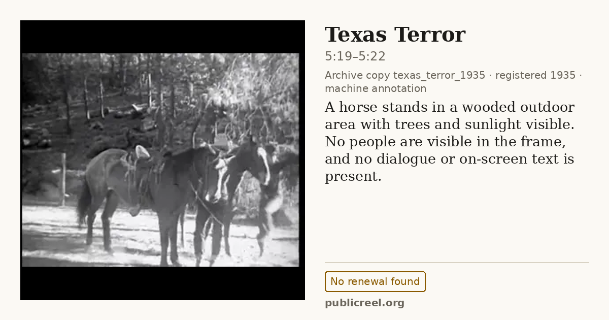 Frame from TEXAS TERROR (1935) at 5:21 (passage 5:19–5:22); US record: No renewal found