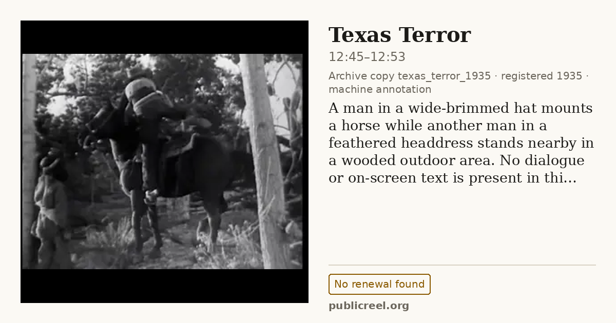 Frame from TEXAS TERROR (1935) at 12:49 (passage 12:45–12:53); US record: No renewal found