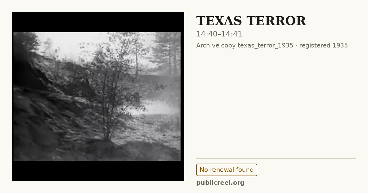 Frame from TEXAS TERROR (1935) at 14:40; US record: No renewal found