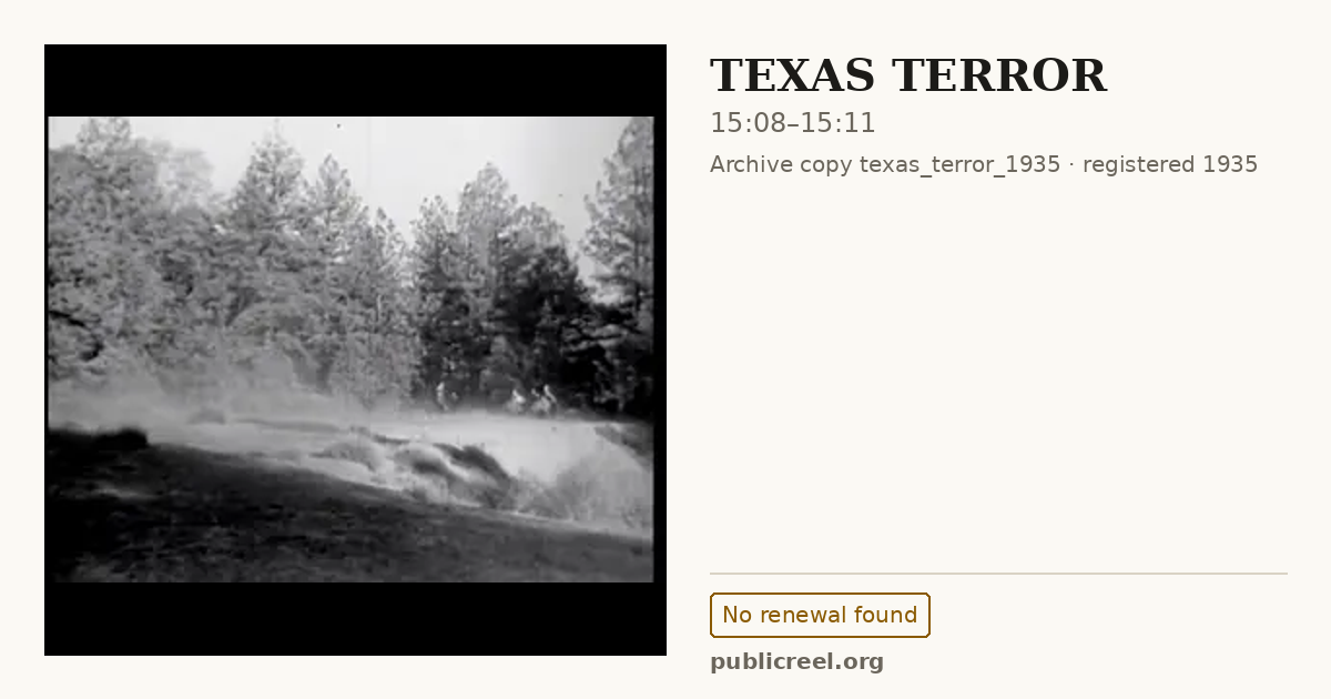 Frame from TEXAS TERROR (1935) at 15:08; US record: No renewal found